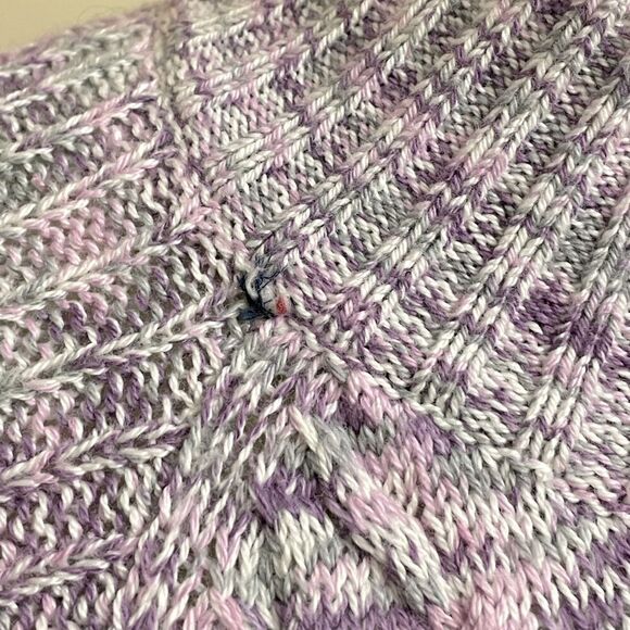 Croft & Barrow Purple & Multicolored Mock Neck Pullover Knit Sweater (Size: M) - Picture 10 of 11